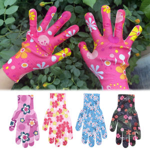 1/5Pairs Thin Nylon Work Gloves Planting Yard Cleaning Floral Garden Gloves Women Non-Slip Household Labor Protection Glove