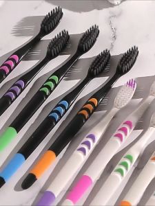 [isi 10pcs] Sikat Gigi Dewasa 1pack isi 10 pcs Toothbrush Double Care Sensitive Sikat Gigi Traveling Bulu Halus dan Lembut Warna Putih dan Hitam