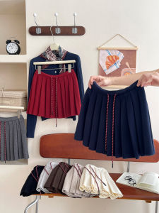 Thời Trang Ngắn Dệt Kim Nửa Dài Váy Với Cạp Chun Dành Cho Phụ Nữ Trẻ Màu Đỏ Thoải Mái Mùa Thu Dáng Chữ A Chân Váy Midi