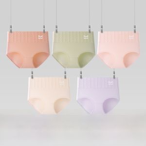 MiiOW | กางเกงชั้นในสตรีเอวสูงผ้าฝ้ายแท้ 2025 รุ่นใหม่ 7A กางเกงชั้นในทรงสามเหลี่ยมป้องกันแบคทีเรีย กระชับหน้าท้อง กระชับหน้าอก กางเกงขาสั้นผู้หญิง