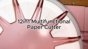 FMP 12-in-1 Paper Trimmer 360° Rotation Cutter Head Blade with 2 Pattern Guide Ruler