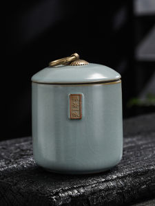 Portable Small Size Tea Leaf Canister Dehua Ceramic Tea Storage Box Moisture Proof for Home Use Puer Tea Canister