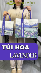 Túi xách nữ túi canvas túi đi biển túi du lịch - M3068 (Hoa Lavender)