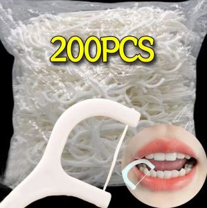 【Grilrigrin】200PCS Disposable Dental Floss Deep Cleaning Between Teeth Interdental Brush Toothpick Floss Pick Oral Hygiene Care Dental Floss