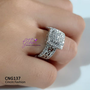 Cincin Wanita Mewah Elegan Anti Karat Cocok dipakai pesta jalan-jalan kondangan kado hadiah cng137 gthm