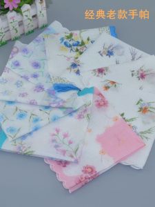 Handkerchief Womens Small Square Towel Carry-on Pure Cotton Kids Cotton Small Handkerchief Kindergarten Old-Fashioned Classic Nostalgic