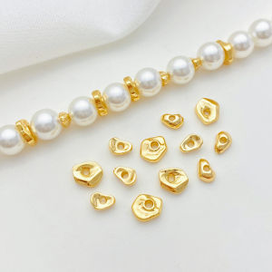 ลูกปัดแยกส่วน DIY ทรงไม่สมมาตร 18K เงินแท้ เครื่องประดับแฟชั่นสำหรับสร้อยข้อมือ สร้อยคอ ทำมือ ลูกปัดโลหะผสม ใหม่