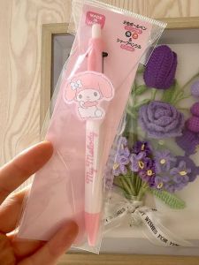 Sanrio Dual Color Automatic Pearl Pen Black And Red Kitty Cat Motif Writing Instrument Business Supply Traditional Pen 0.5mm Tip