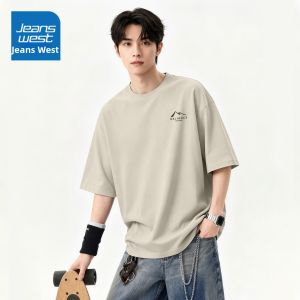 Jeanswest | Áo Thun Nam Cotton Cao Cấp Thời Trang Mùa Hè Xám Nhạt