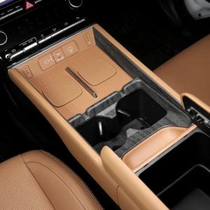 1 Bộ Khung Trang Trí Giá Để Cốc Xe Hơi Chất Liệu ABS Dành Cho Hyundai Santa Fe MX5 2024 2025 LHD/RHD Chất Liệu Sợi Carbon/gỗ/đen Phụ Kiện Nội Thất