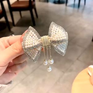 Nơ kẹp tóc kẹp tóc nơ đính đá sang trọng kẹp tóc tua rua thời trang Hàn Quốc - Life Style 4U