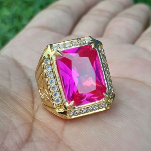 Cincin Batu Merah Siam Rose Top Quality