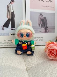 15cm Labubu Kids Clothes Sitting Pose Macaron LABUBU T-Shirt Summer Mat Toys Replacement Clothes Trendy Plaything for Boys And Girls