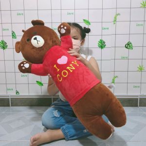 GỐI ÔM NGỦ DÀI GẤU NÂU GẤU BROWN SIZE LỚN 80CM CHO BÉ MẪU MỚI
