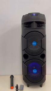 Wireless Bluetooth speaker dual 8.5"x2 inch portable karaoke speaker with bass treble FM microphone audio input