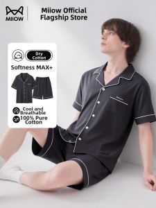 MiiOW | Summer Short Sleeve Shorts Lightweight Cotton Pajama Set