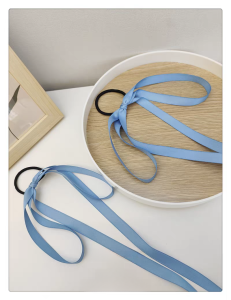 Sun Jenny Same Style Ribbon Braided Hair Rope Ballet Girly Style French Pure Desire Bows Ribbon Tied Hair Band