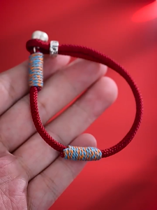 Red String Bracelet Silver Persimmon Lucky Charm Protection Amulet Adjustable Handwoven Braided Bangle Wealth Good Fortune Spiritual Jewelry Gift for Men Women