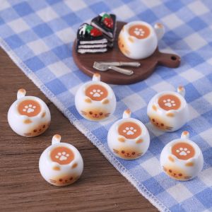 5pcs Mini Cute Kawaii Cat Paw Coffee Cup Resin DIY Cat Claw Latte Mug Miniature Simulation Doll Accessories Handmade Decoration