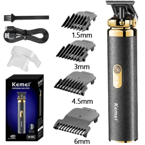 Kemei KM-5085 Rechargeable Waterproof Body Beard Trimmer Hair Clippers Cordless Barber Grooming Set Hair Trimmer for Men Clipper