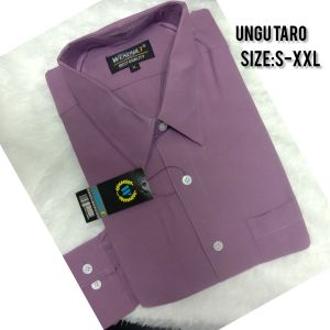 Wendya.T Kemeja Formal Reguler Warna UNGGU TARO✓Kemeja Pria Polos Lengan Panjang