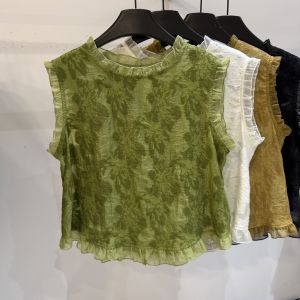 YINGDAI | Design Lace Eared Sleeveless Shirt Slimming Stylish Rejuvenating Grace 2026 New Summer Top