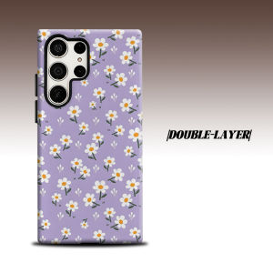 Lilac Daisy For Samsung Galaxy S26 S25 S24 A56 A36 Dual Layer Luxury Fashion Full Lens Protective Case