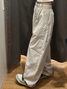 Quần Dài Công Sở Rộng Rãi Có Thắt Lưng Kiểu Dáng Thẳng Cạp Cao Bằng Vải Cotton Mùa Xuân Hè 2025 Quần Dài Công Sở Kiểu Dáng Lưỡi Dao Cong