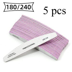 50/25 Pcs/Pack Professional Washable Nail Files 100 To 180 Half Moon Strong Sandpaper Durable File Nails Tools Manicure Supplies