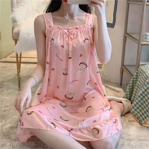 Đồ Ngủ Lụa Băng Mùa Hè Cho Nữ Đồ Ngủ Ren Gợi Cảm Mỏng Bằng Vải Lụa Băng Dài Vừa Phải Mặc Nhà Đồ Ngủ Nữ