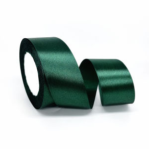 Ruộng Băng Satin Xanh 25 Thước Rộng 3/4 Inch Chất Liệu Polyester Một Mặt Dùng Cho Thủ Công DIY Làm Nơ Hoa Hồng Lụa Gói Quà Trang Trí Đám Cưới May Vá