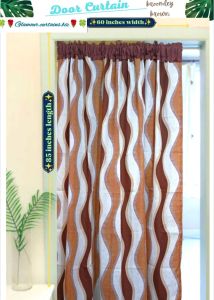 glamour curtain  all broomley brown matchy window curtain - valancer/ half or kitchen/ msp/ door size 7ft/ single panel 6ft/ 3in1 set
