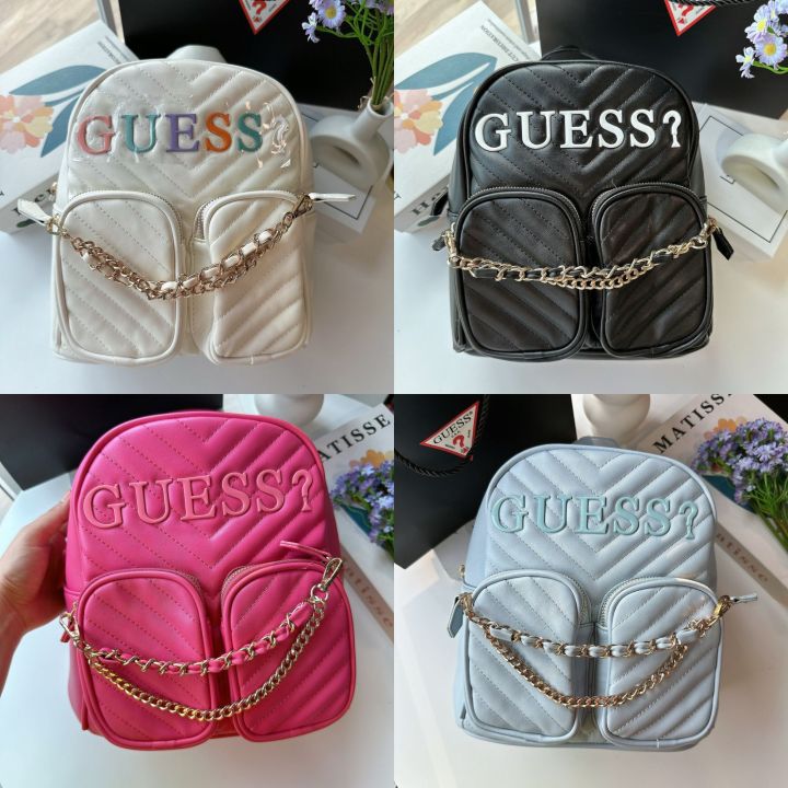 guess Cassie Quilted Backpackเป้เกรส ขนาดประมาณ 8.5 นิ้ว สูง  display picture 1