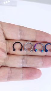 1Pc 1.2*8mm Captive Bead Ring BCR Punk Nose Ear Eyebrow Lip Nipple Clicker Septum Piercing Body Jewelry BTS Earrings