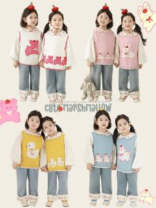 YOEHYAUL | Áo Len Vest Hình Thú Hoạt Hình Cho Bé Gái