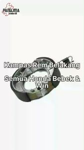 Kampas Rem Belakang Honda Bebek Supra X 125 & Revo & Supra Fit New & Blade & Grand & Win & Karisma & C70 & Prima & Star & Astrea Legenda Kamvas-Brakeshoe-Breakshoe-Brake-Break Shoe-Pad