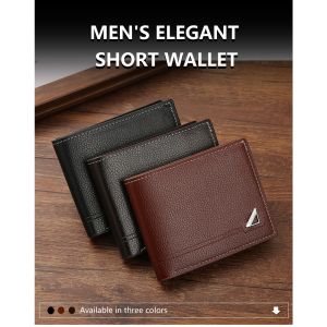 Mens Short Soft Texture WalletPractical and Daily Purse Accessory Perfect Gift for Fathers Day Business and Casual Daily Use