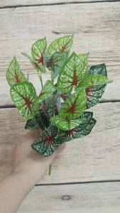 Combo 2 Cành lá xanh cắm chậu VI064 (cao 33cm) hoa lá giả trang trí