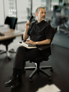 เสื้อเชิ้ตผู้ชายแขนสั้นลายทางคอเหลี่ยมสไตล์ธุรกิจลำลองฤดูร้อน Pure Color Cotton Feel Careoflord Pilot Series 3520