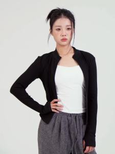 daydance | Woman Dance Jacket Tops Long Sleeve Dance Coat with Zipper Training Tops Close-fitting Sports Shirts Modern Dance Costume