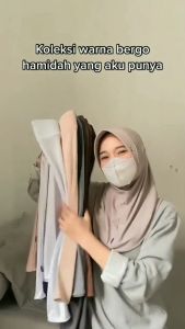 Jilbab BERGO PET SPORT SPORTY JERSEY HAMIDAH POLOS S M L XL - Kualitas Butik