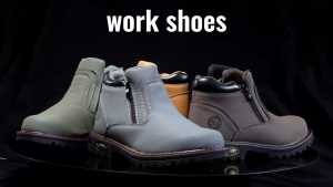 TOMITANY Safety Shoes Safety Boot Men Shoes 1707 Mid Cut Zip Type Light Safety Boots kasut kerja Microfiber Leather Rubber Outsole Steel Toe Cap Anti Smash