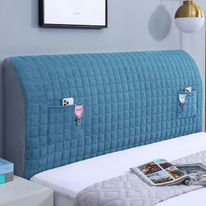 Thick Full Cover Bed Head Cover Soft Backrest Protective Dustproof Cover Simple Design Universal Fit QJF Milk Velvet Fabric