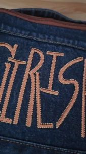 AEIOU No.297 กระเป๋ายีนส์สะพายข้าง Girlish ทรงเหลี่ยม Girlish Font สินค้าลิขสิทธิ์แท้