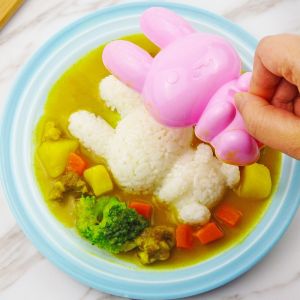 Bánh Sushi Thỏ Nhỏ DIY Hộp Cơm Cho Trẻ Em Gói Cơm Cà Ri Dụng Cụ Phủ Lên Trên Hình Động Vật Khay Đựng Thức Ăn Sáng Tạo