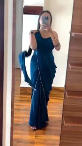 "[PRE ORDER] New Super Trending Embroidery cording work ready to wear saree with full kotI ~ Delivery Lead Time : 10 days"
