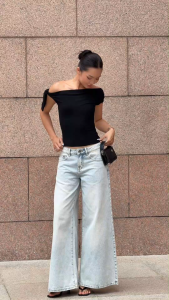 Aaa Jeans - Quần Jeans Nữ Ống Rộng Dáng Loe Lưng Thấp