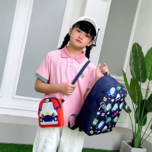 BLIBAG (646) Ransel Tas Anak Sekolah 2in1 Tas Selempang Bus Lepas Pasang / Backpack Motif Transportasi Import Cewek Cowok