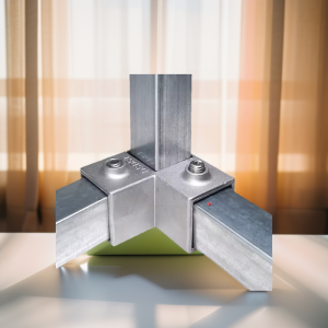 AMAZO ข้อต่อเหล็กกล่อง ข้อต่อสามทางมุม ข้อต่อท่อ ข้อต่อเหล็กกล่องขนาด 1 นิ้ว/25x25mm