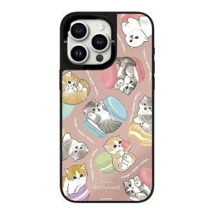 Cute Cat Mirror Surface iPhone Protective Case Magnetic Absorption Shockproof Environmentally Friendly Decomposable